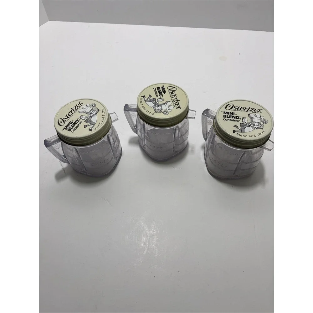 Vintage Osterizer Mini Blend and Store Containers 8 Ounces LOT OF 3